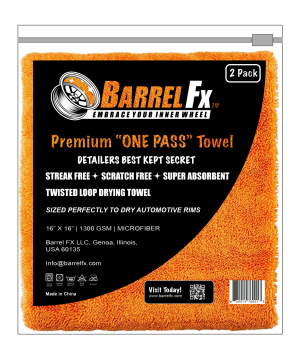 Premium "One Pass" Wheel Drying Towel - 2 Pack